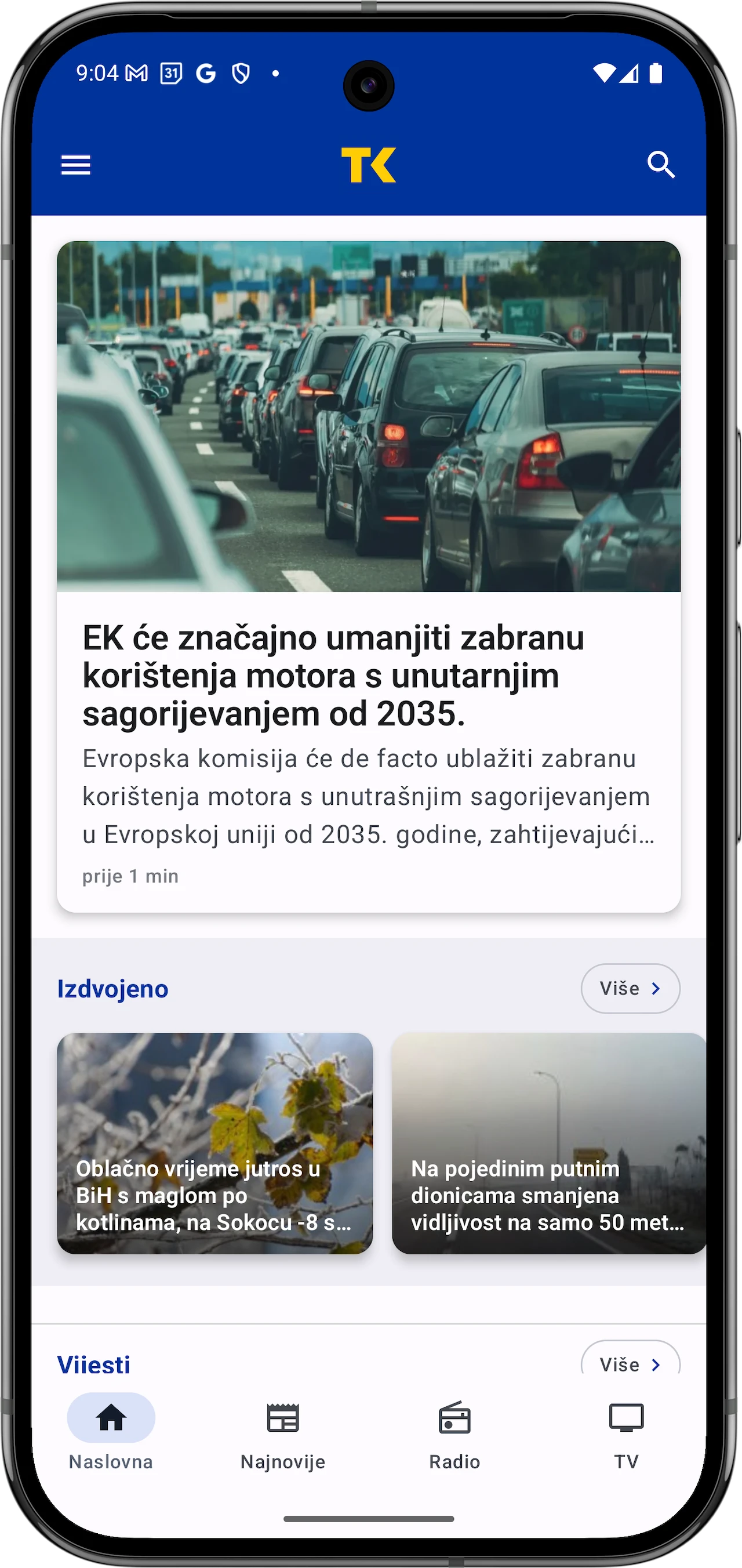 RTV TK Android aplikacija
